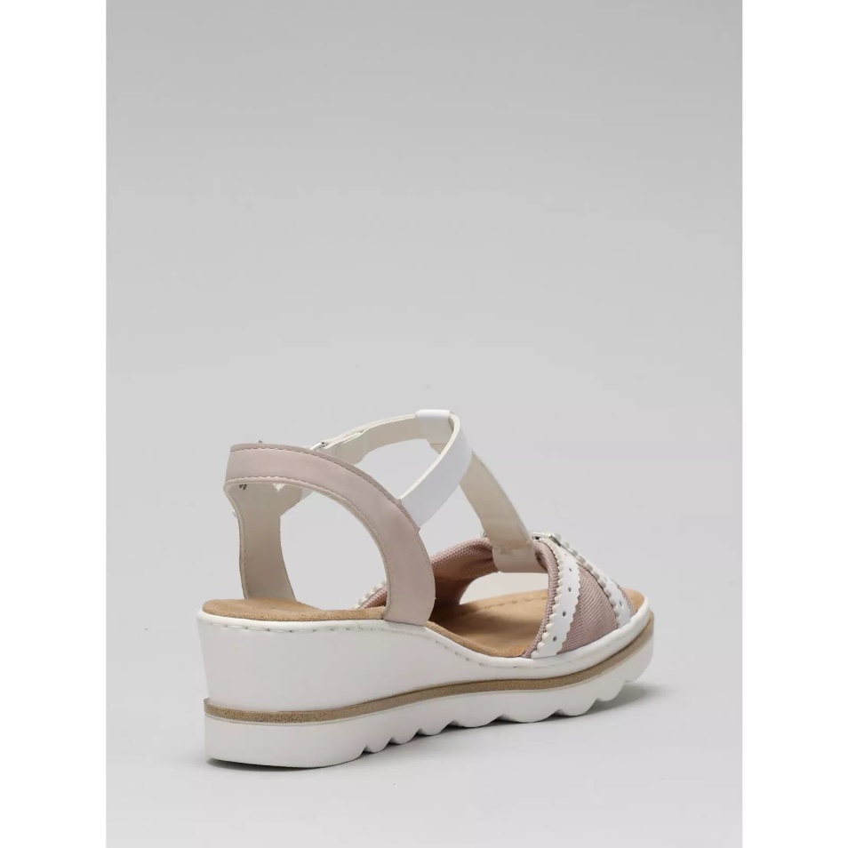 Sandale Rieker Rose Avec Détail Découpé Au Laser