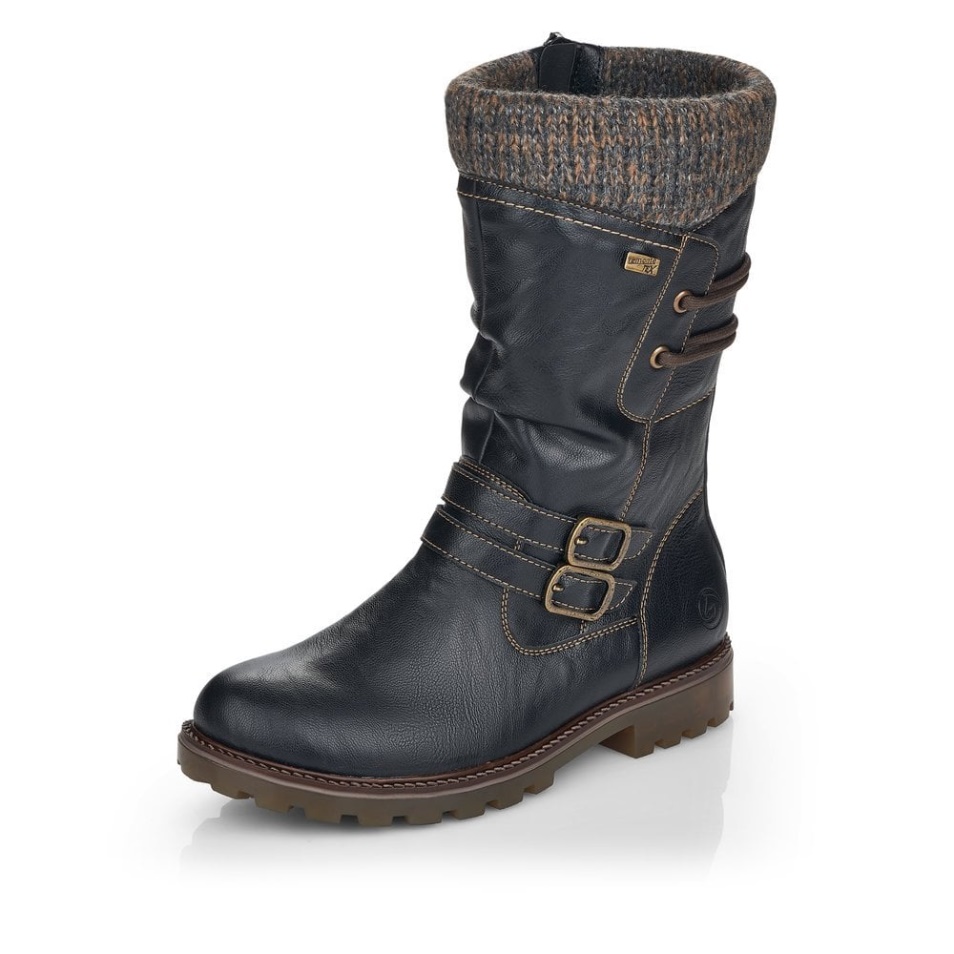 Rieker Noir Remonte D8478 Femmes Bottes