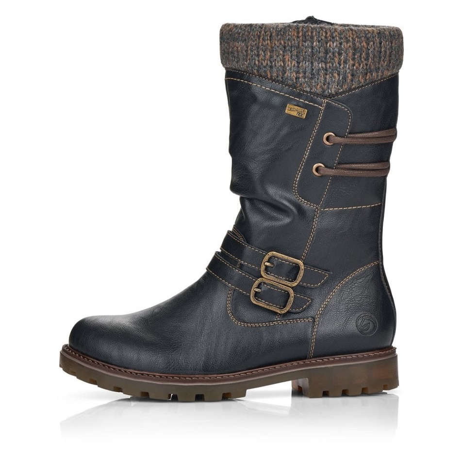 Rieker Noir Remonte D8478 Femmes Bottes