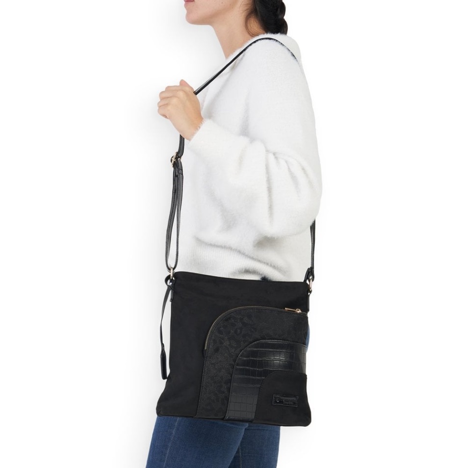 Rieker Black Remonte Q0705-02 Sac Noir Zippé Femme