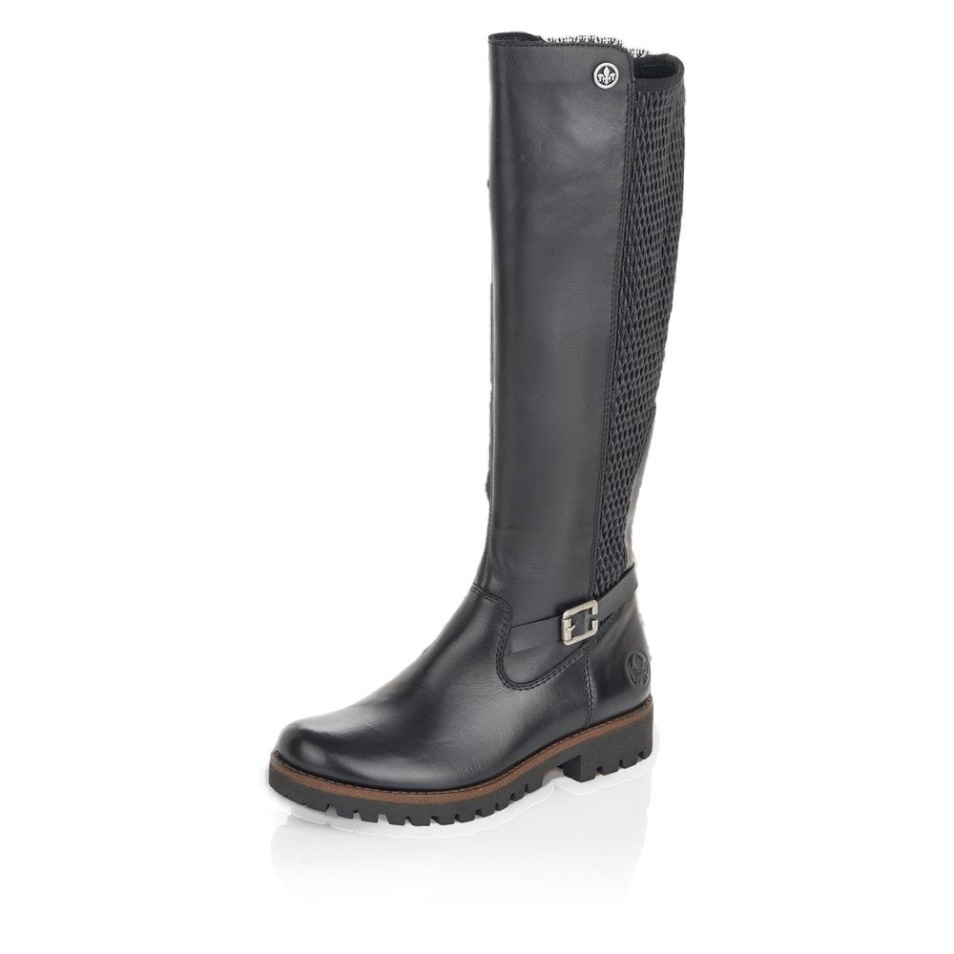 Noir Rieker 78592-00 Bottes Noires Pour Femmes