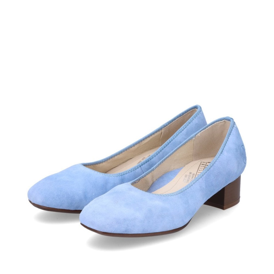 Bleu Rieker 49260 Chaussures à Enfiler Pour Femmes