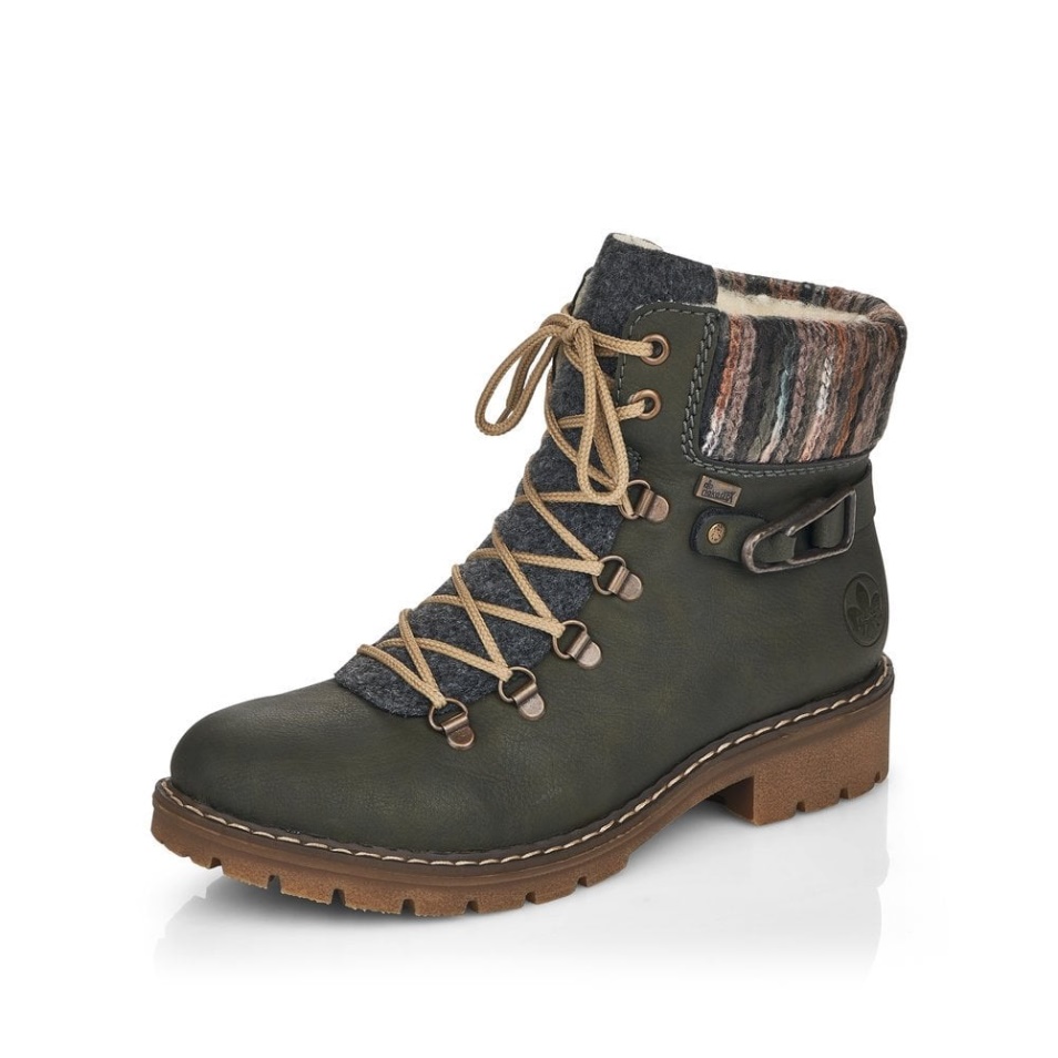 Vert Rieker Y9131 Femmes Bottes