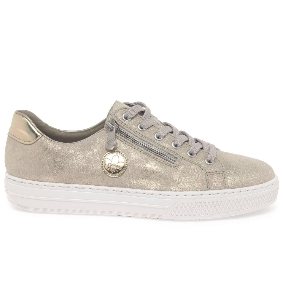 Chaussures à Lacets Décontractées Pour Femmes Rieker Delight Dorées