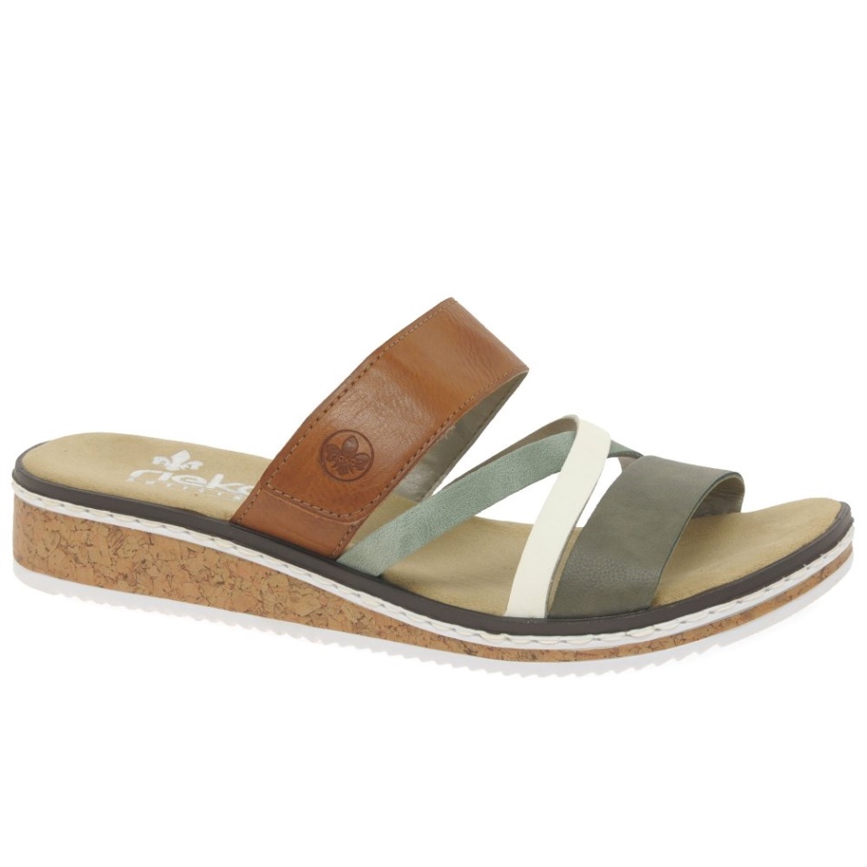 Olive Rieker Faye Sandales Compensées Basses Pour Femmes