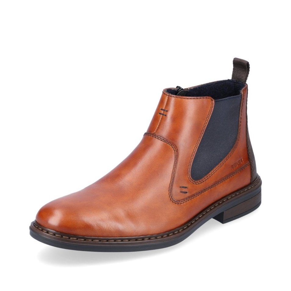 Rieker 17654 Bottes En Cuir Pour Hommes Marron