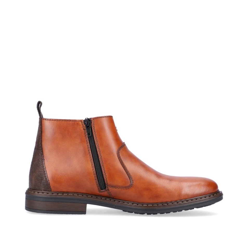 Rieker 17654 Bottes En Cuir Pour Hommes Marron