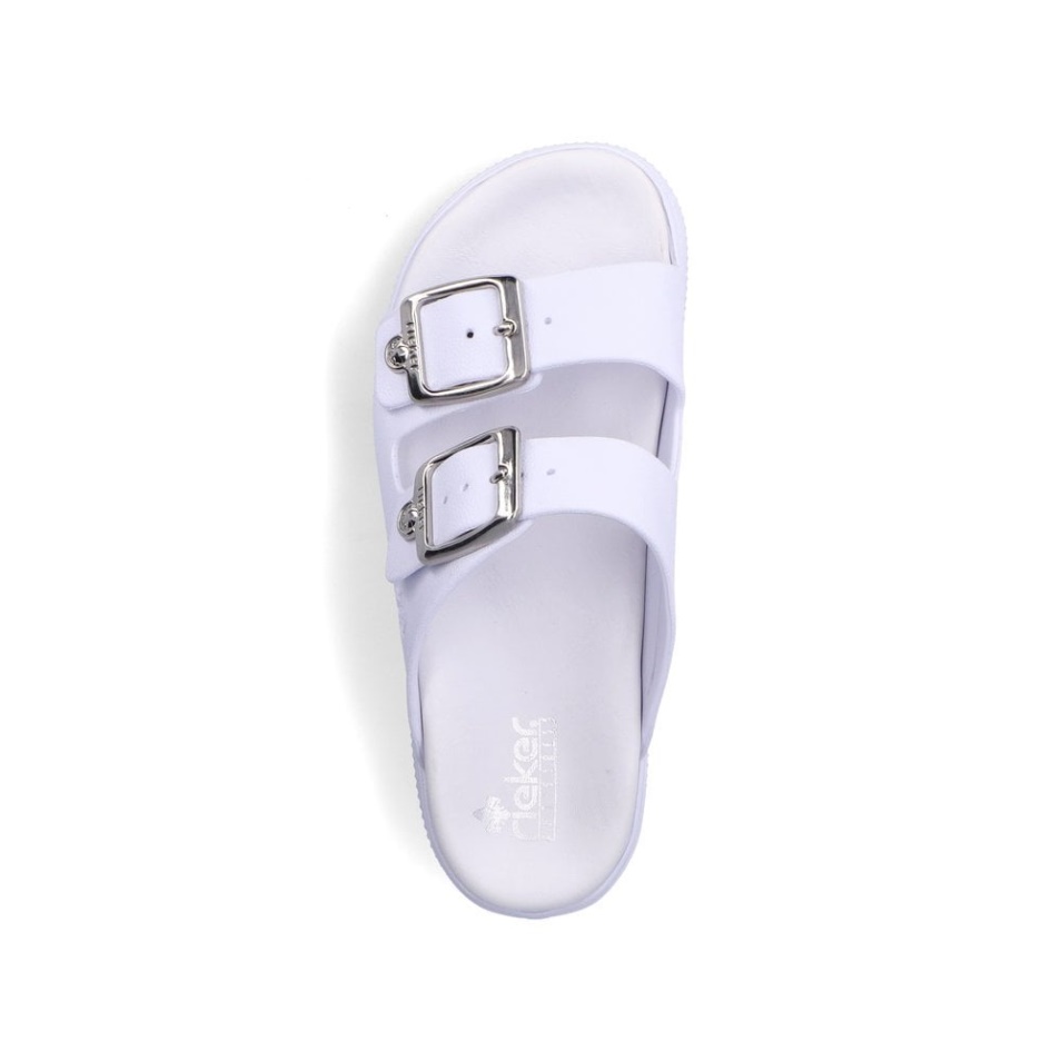 Rieker P2180 Sandales Femme Blanc