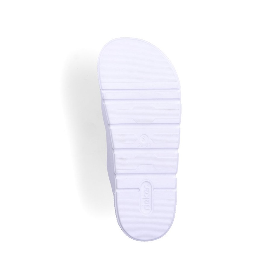 Rieker P2180 Sandales Femme Blanc