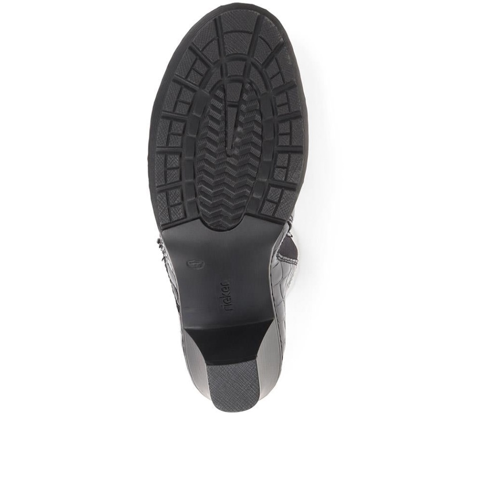 Chaussure De Pantalon Légère Vernie Noire Rieker