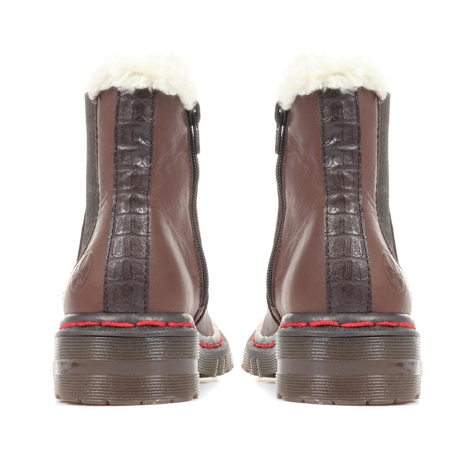 Bottes Chelsea Marron Doublées De Laine Rieker