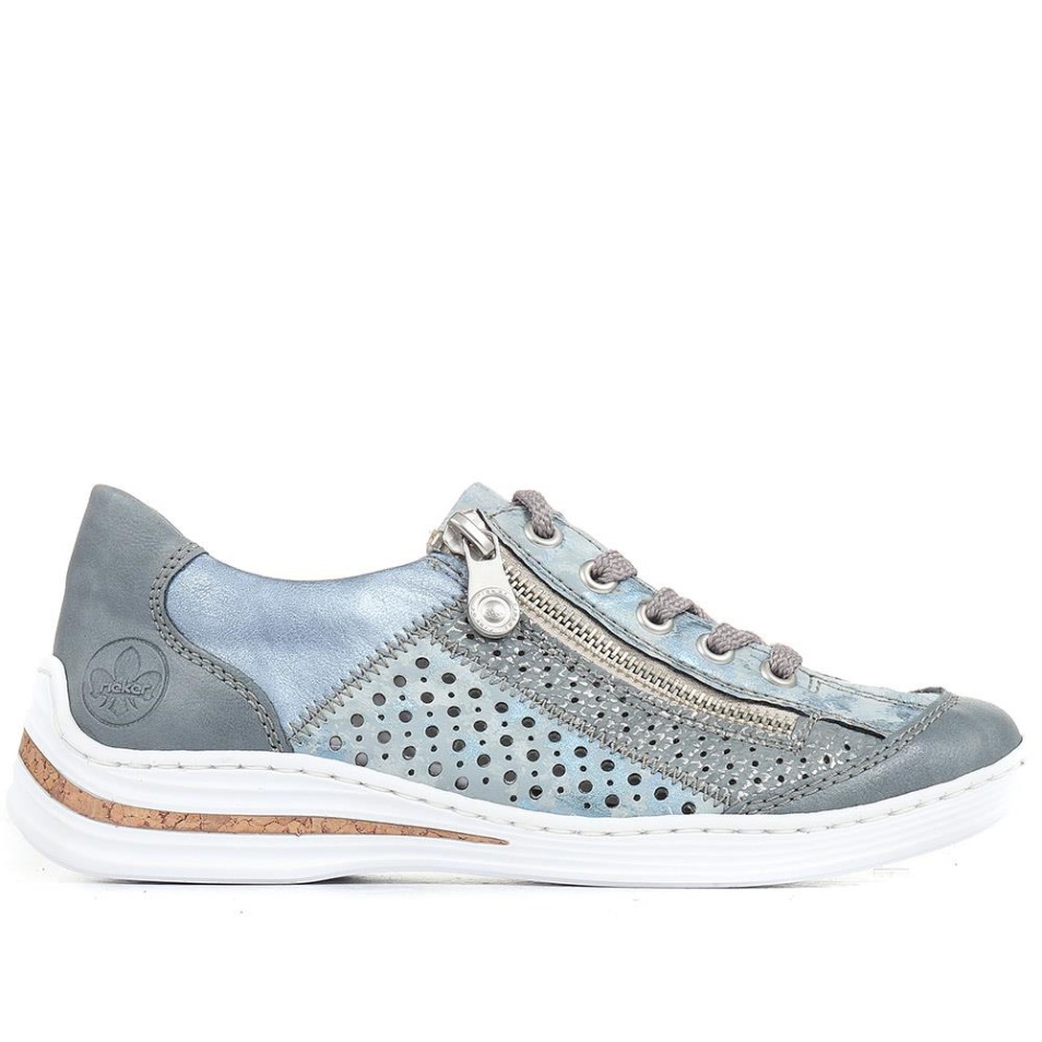 Rieker Casual Baskets à Lacets Bleu Multi