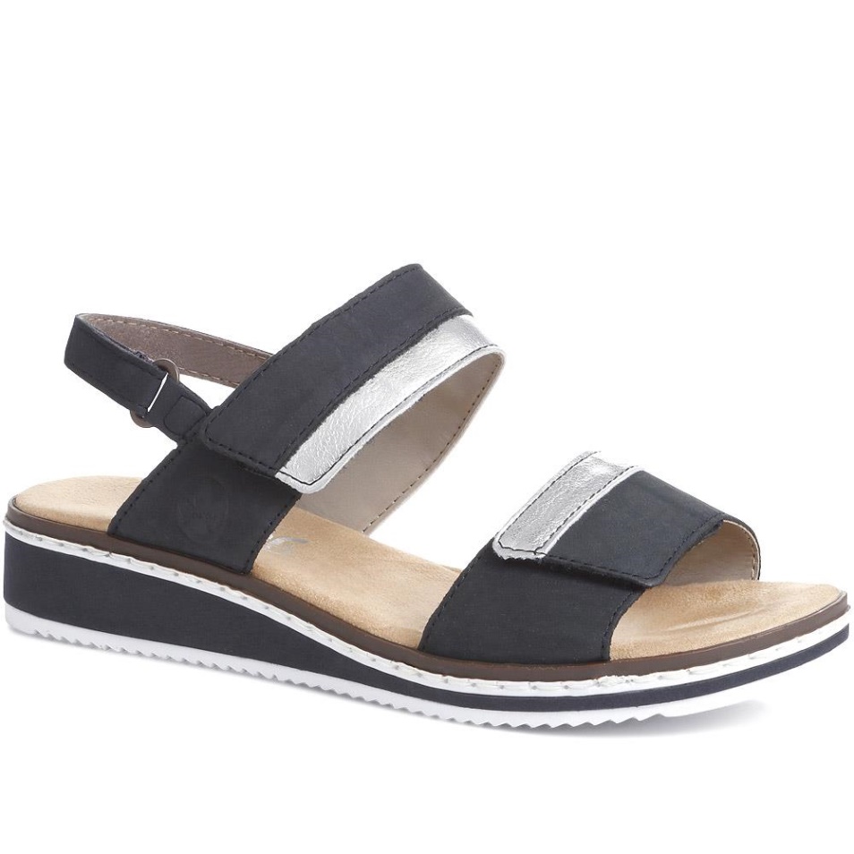 Rieker Sandales à Bride Arrière Confortables Bleu Marine