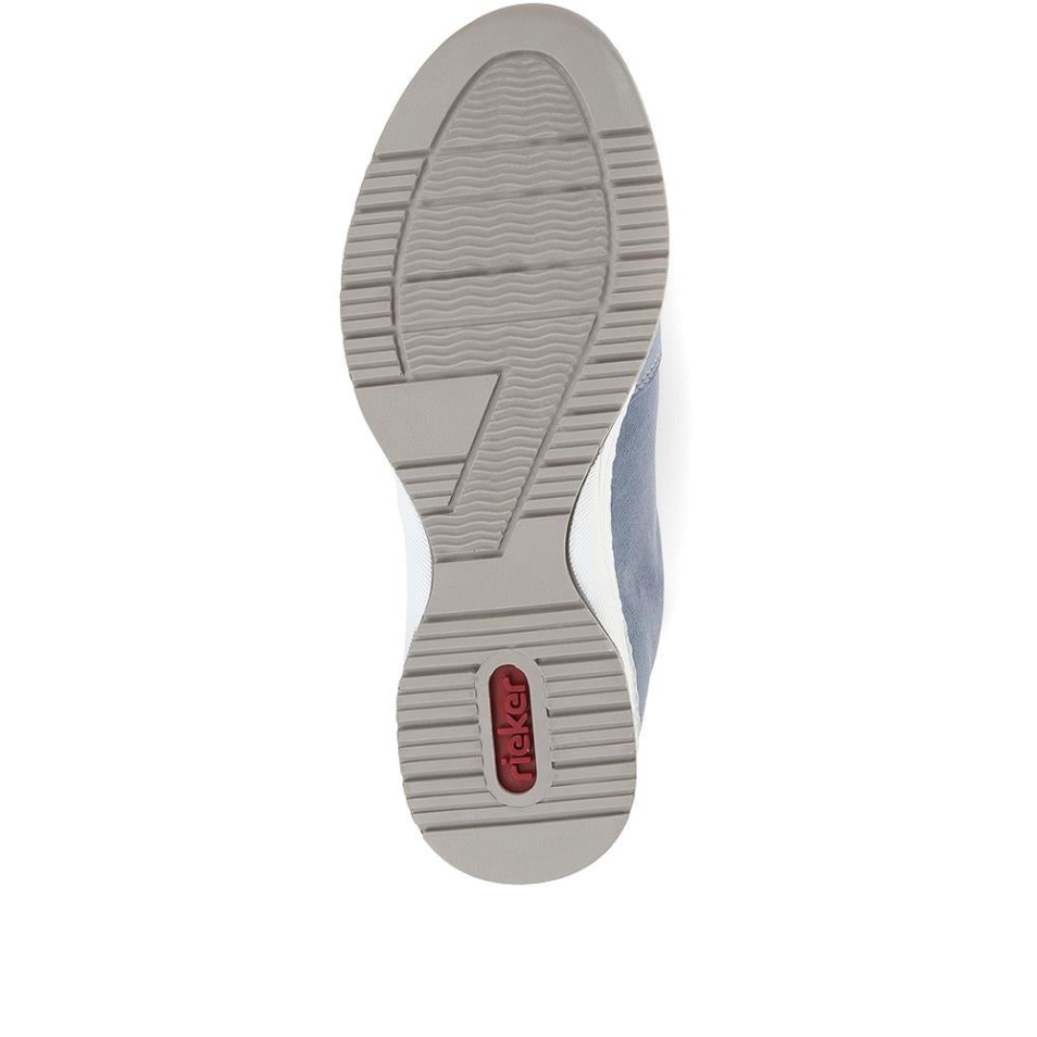 Rieker Baskets Compensées En Cuir Bleu
