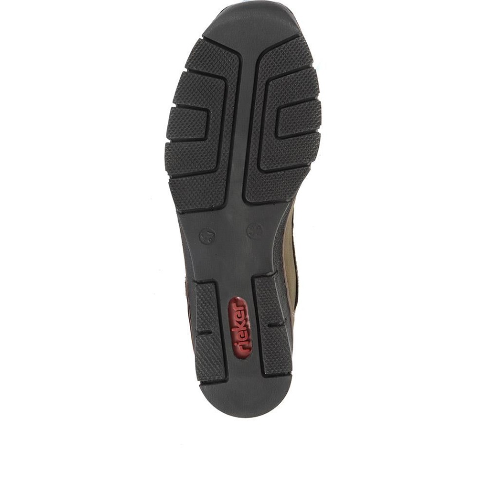 Baskets à Lacets En Cuir Olive Rieker